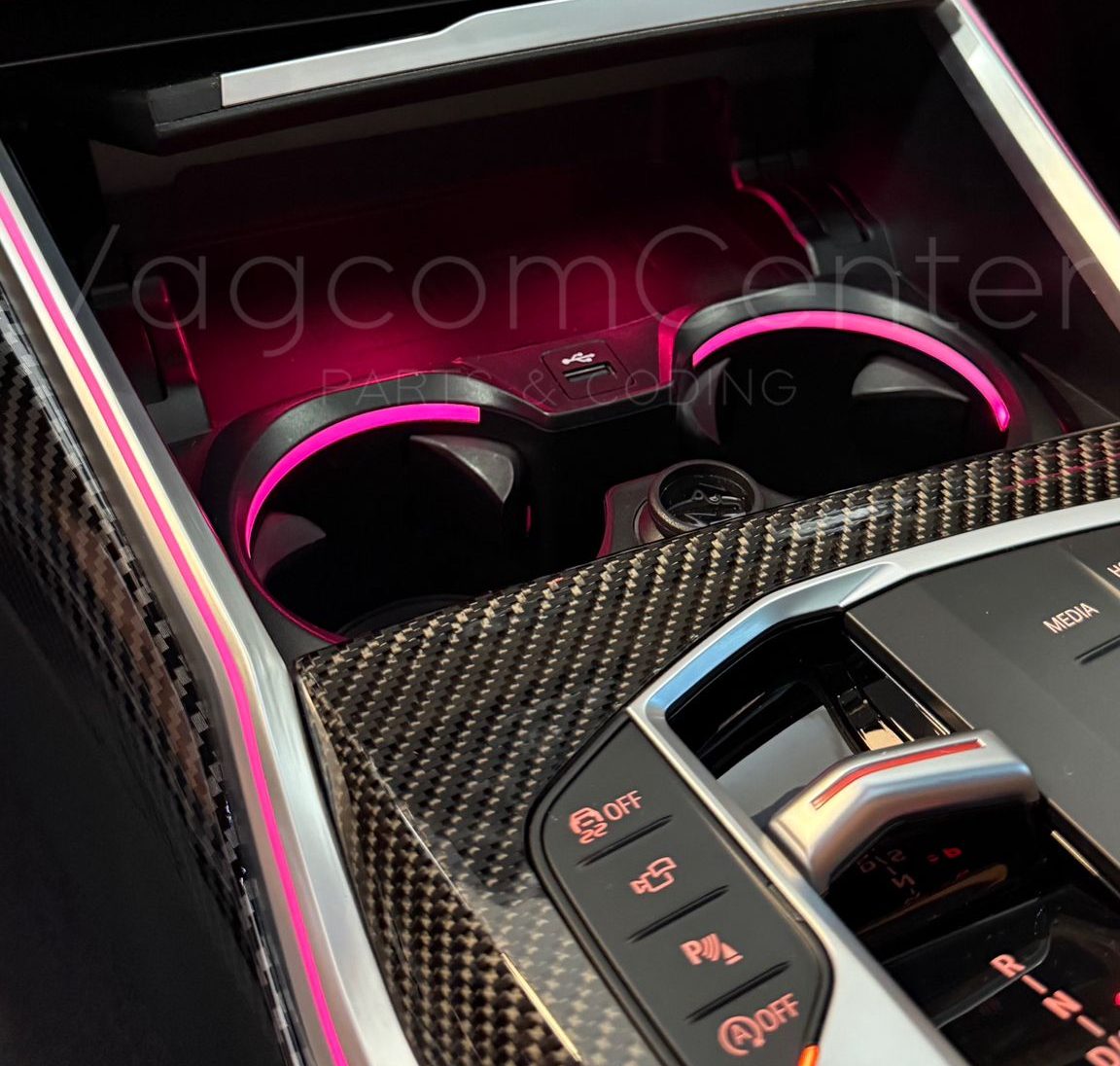 BMW 3 - 4 Serisi<br> Ambiyanslı Bardaklık Trimi